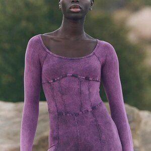 Free People Purple Long Sleeve Jumpsuit